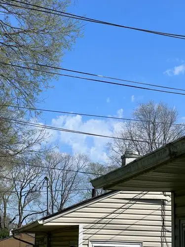 Clear skies, everyday lines, peaceful view.